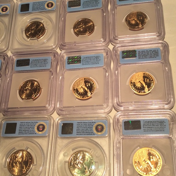 Valuable 20 ANACS & ICG Graded MS67 & Proof 70 Deep Cam Presidential Dollars Set - Picture 9 of 16